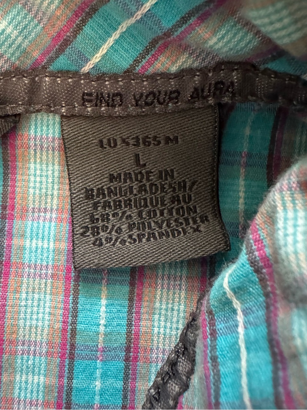 Aura Large Blue Plaid Sleeveless Pearl Snap Top - Picture 4 of 8